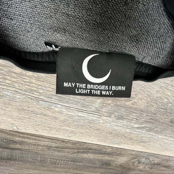 Killstar Baphomet‎ Gothic Occult Gray Black Tie Dye Adult XS Pullover Sweatshirt - Picture 6 of 9